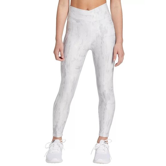 DSG Girls' Crossover Waist 7/8‎ Tights in Torn Camo Grey - Size Medium - Picture 1 of 8